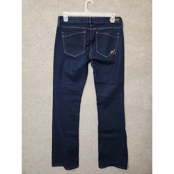 Express Stella Barely Boot Cut Jeans Womens 10 Blue Dark Wash Stretch Low Rise - Picture 4 of 9